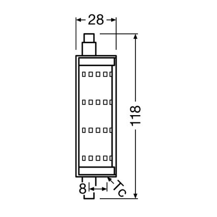 LED pirn R7s/13W/230V 2700K 118 mm