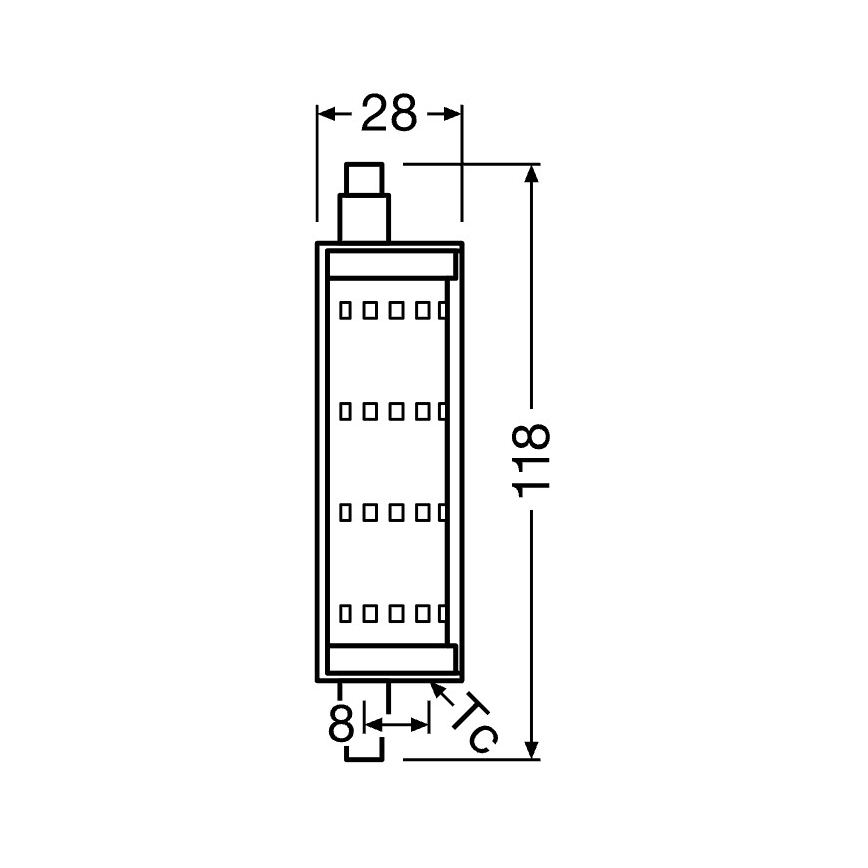 LED pirn R7s/13W/230V 2700K 118 mm