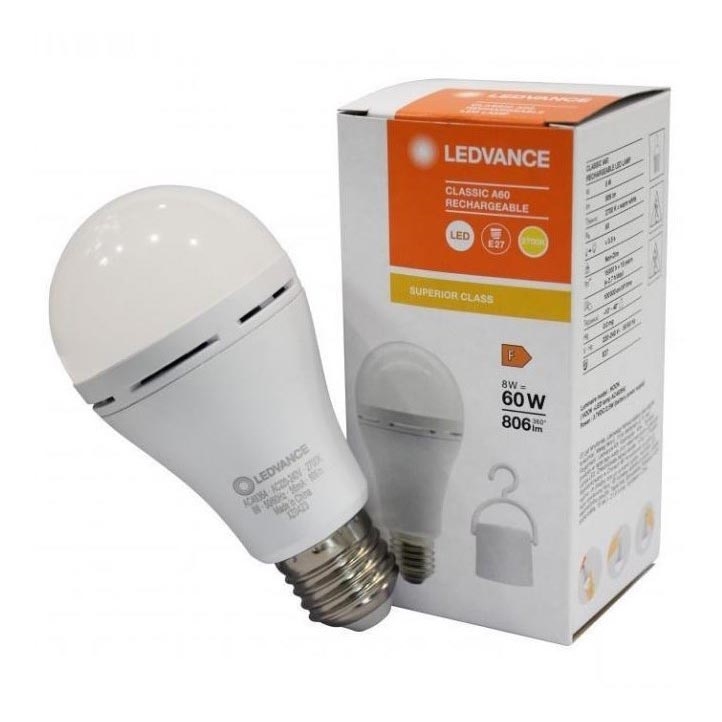 LED Pirn RECHARGEABLE A60 E27/8W/230V 2700K - Ledvance