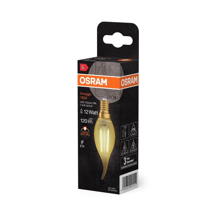 LED-pirn RETRO-FILAMENT E14/1,5W/230V 2400K - Osram