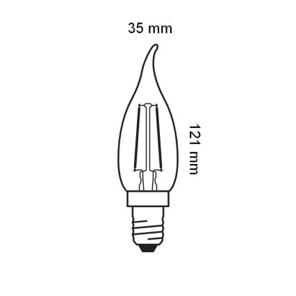 LED-pirn RETRO-FILAMENT E14/1,5W/230V 2400K - Osram