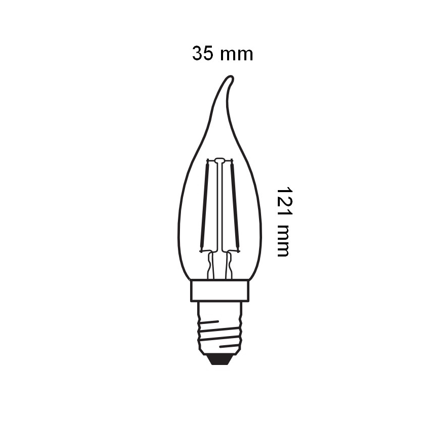 LED-pirn RETRO-FILAMENT E14/1,5W/230V 2400K - Osram