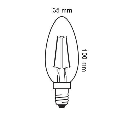 LED-pirn Retro-filament E14/2,5W/230V 2400K - Osram