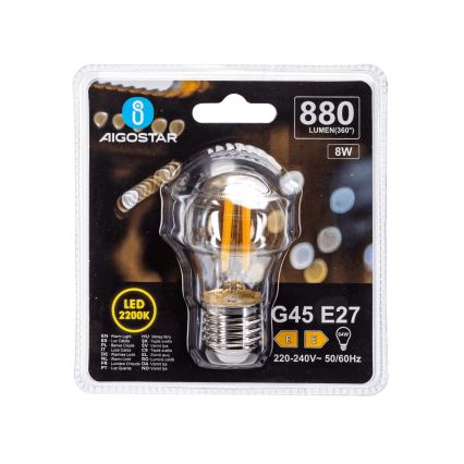 LED-pirn Retro G45 E27/8W/230V 2200K - Aigostar