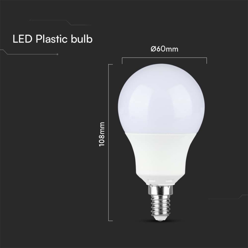 LED Pirn SAMSUNG CHIP A60 E14/8,5W/230V 6500K
