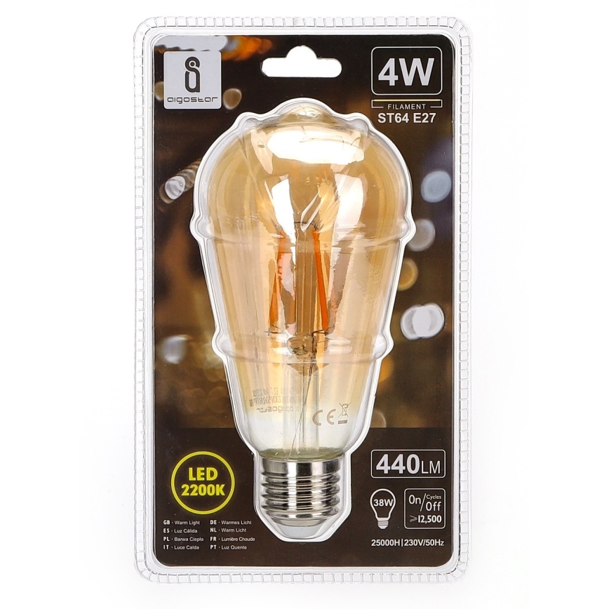 LED Pirn ST64 E27/4W/230V 2200K - Aigostar