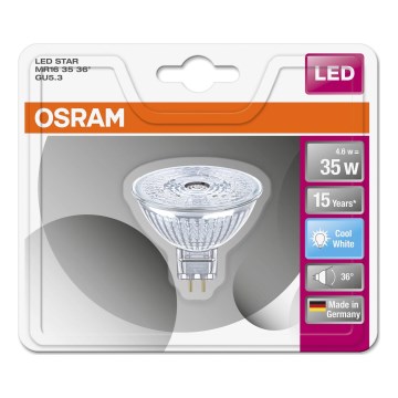 LED Pirn STAR MR16 GU5,3/4,6W/12V 4000K - Osram