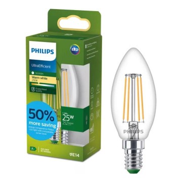 LED Pirn ULTRAEFFICIENT VINTAGE Philips B35 E14/1,2W/230V 2700K