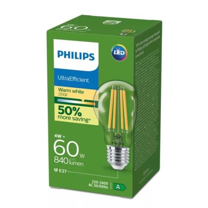 LED-pirn ULTRAEFFICIENT VINTAGE Philips E27/4W/230V 2700K
