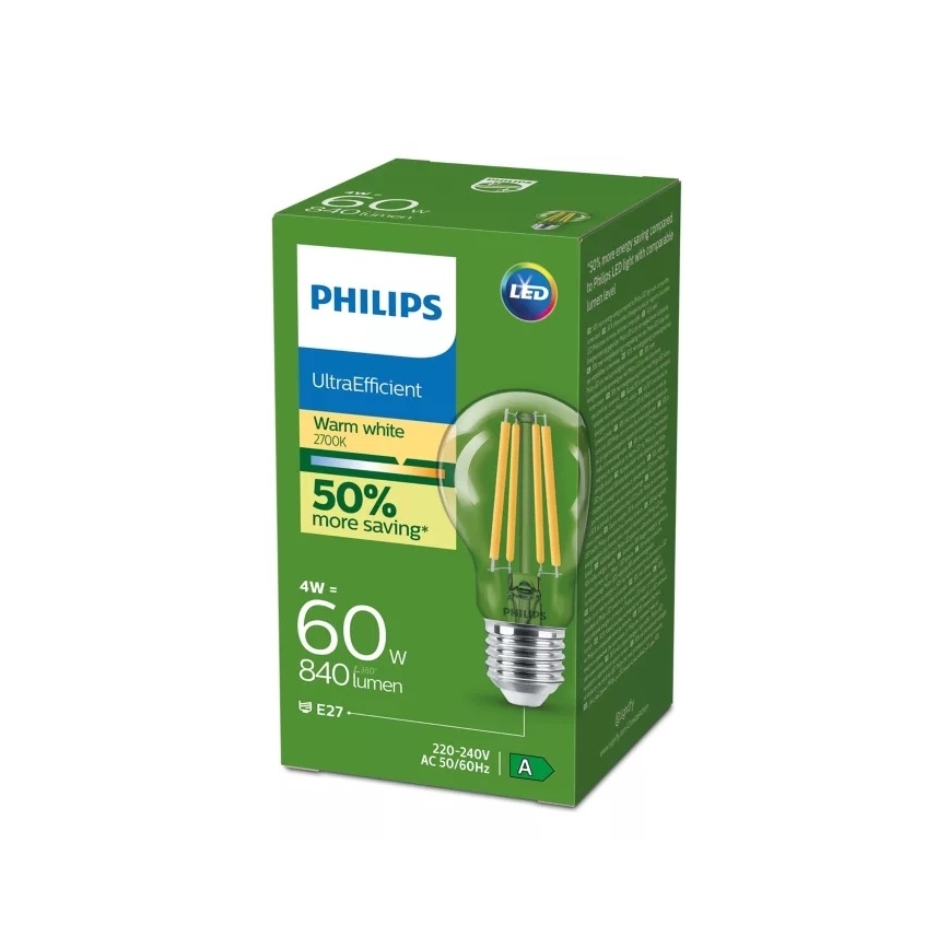 LED-pirn ULTRAEFFICIENT VINTAGE Philips E27/4W/230V 2700K