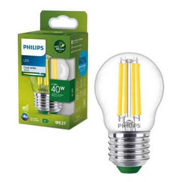 LED-pirn ULTRAEFFICIENT VINTAGE Philips P45 E27/2,3W/230V 4000K