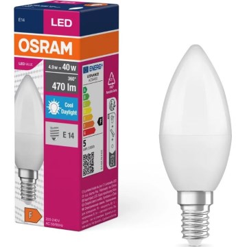 LED Pirn VALUE B40 E14/4,9W/230V 6500K - Osram