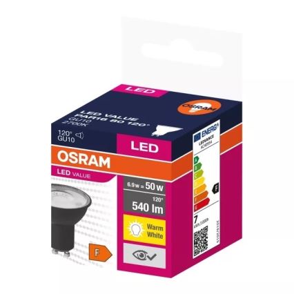 LED Pirn VALUE PAR16 GU10/6,9W/230V 2700K 120° must - Osram