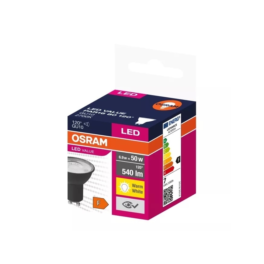 LED Pirn VALUE PAR16 GU10/6,9W/230V 2700K 120° must - Osram