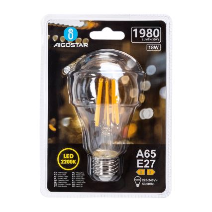LED-pirn VINTAGE A65 E27/18W/230V 2200K - Aigostar