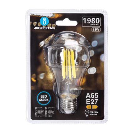 LED-pirn VINTAGE A65 E27/18W/230V 6500K - Aigostar