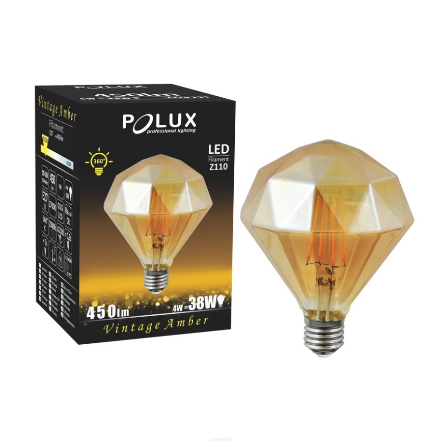 LED Pirn VINTAGE AMBER E27/4W/230V 2700K