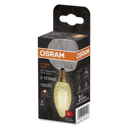 LED Pirn VINTAGE E14/1,5W/230V 2400K - Osram