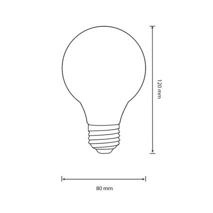 LED Pirn VINTAGE E27/4W/230V 80x120 mm 2200K