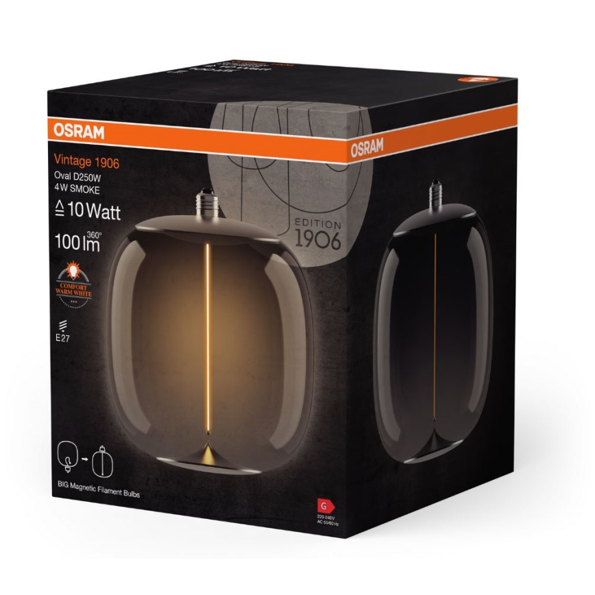 LED Pirn VINTAGE FILAMENT E27/4W/230V 2700K suitsutatud - Osram