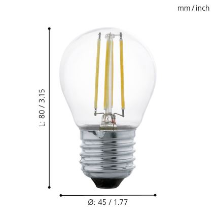 LED Pirn VINTAGE G45 E27/4W/230V 2700K - Eglo 11762