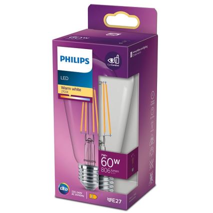 LED Pirn VINTAGE Philips ST64 E27/7W/230V 2700K