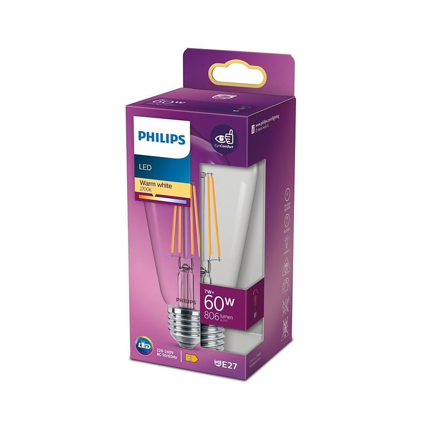 LED Pirn VINTAGE Philips ST64 E27/7W/230V 2700K