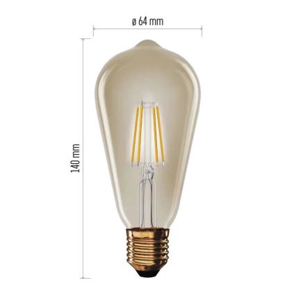LED Pirn VINTAGE ST64 E27/4,5W/230V 2200K