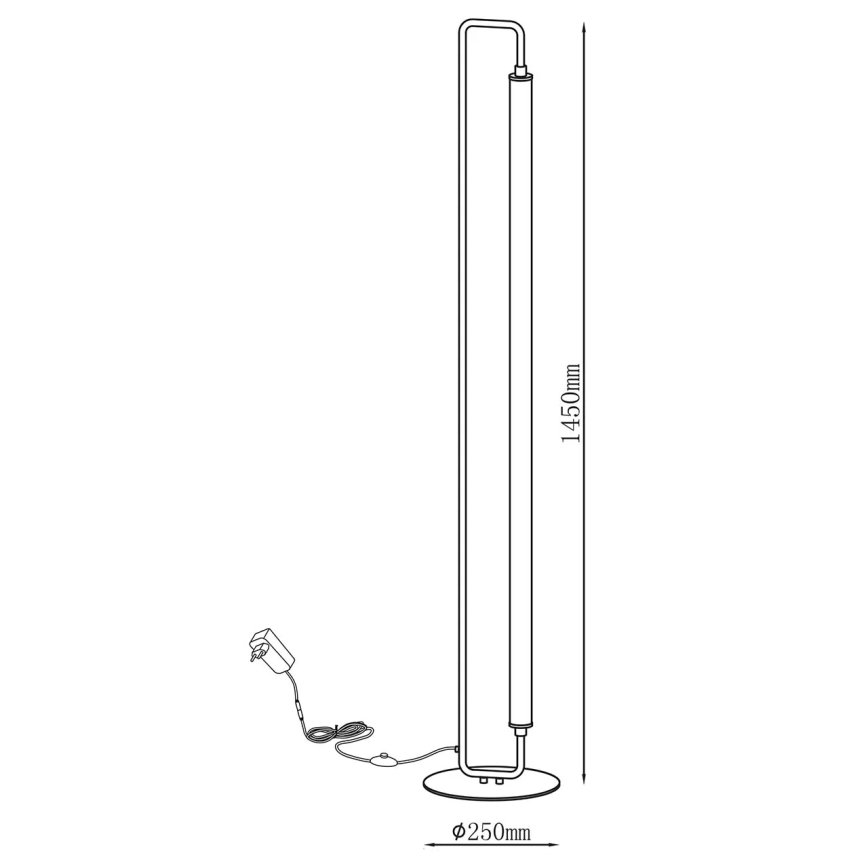 LED-põrandalamp FELICJA LED/24W/230V 4000K must