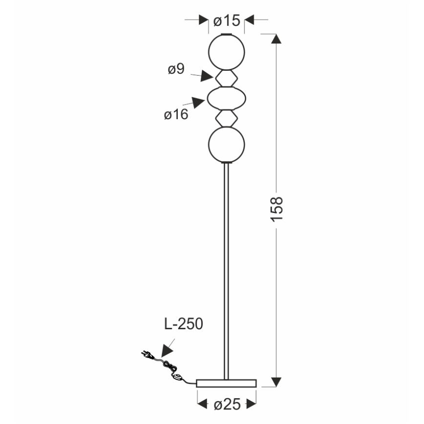 LED põrandalamp FLORES LED/15W/230V kuldne/oranž/pruun