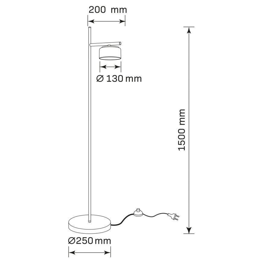 LED põrandalamp OFELIA 1xGX53/6W/230V must/suitsuhall