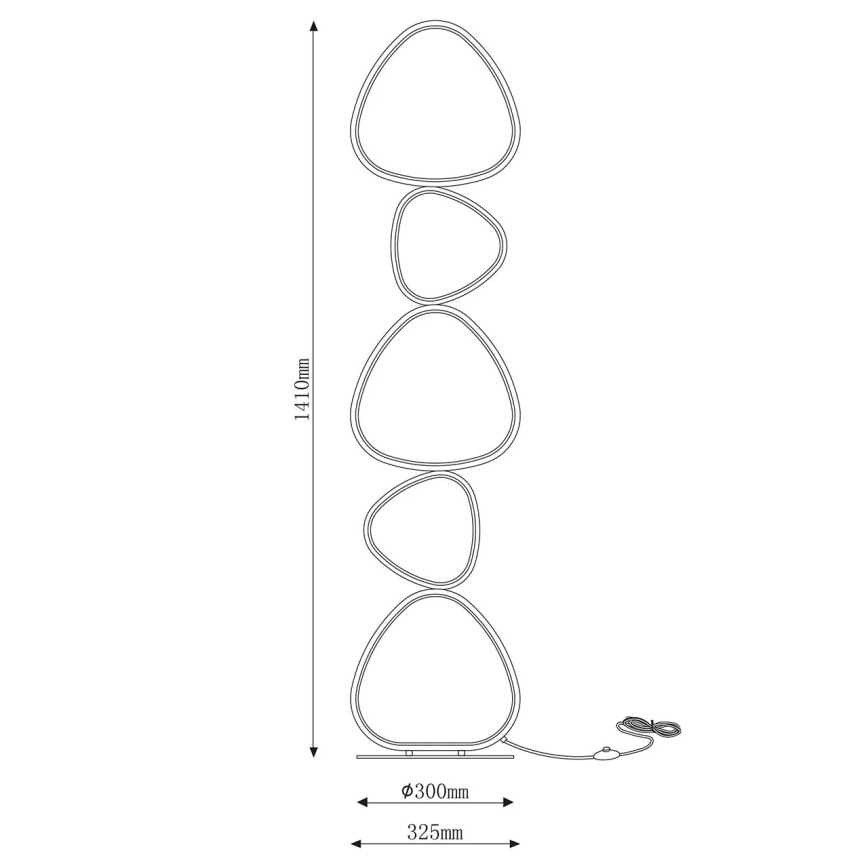 LED põrandalamp PETRA LED/48W/230V must