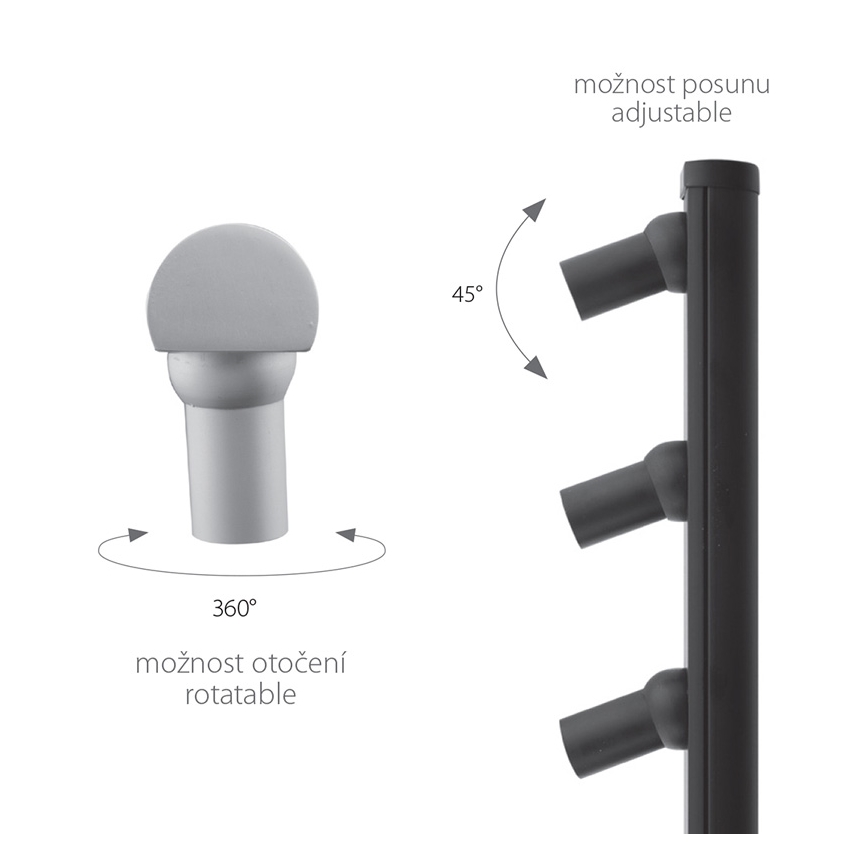 LED Põrandalamp PICCO 3x LED/5,4W/500mA