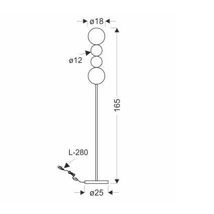 LED-põrandalamp PLAYA LED/15W/230V must