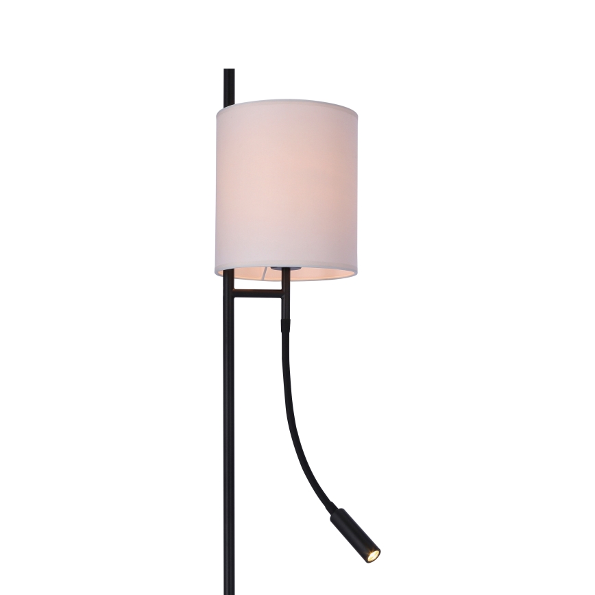 LED Põrandalamp TOKYO 1xE27/40W/230V + LED/3W must/valge