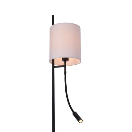 LED Põrandalamp TOKYO 1xE27/40W/230V + LED/3W must/valge