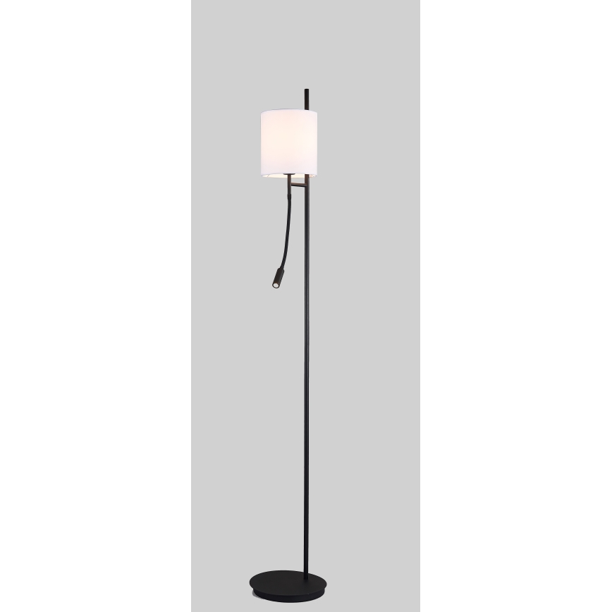LED Põrandalamp TOKYO 1xE27/40W/230V + LED/3W must/valge