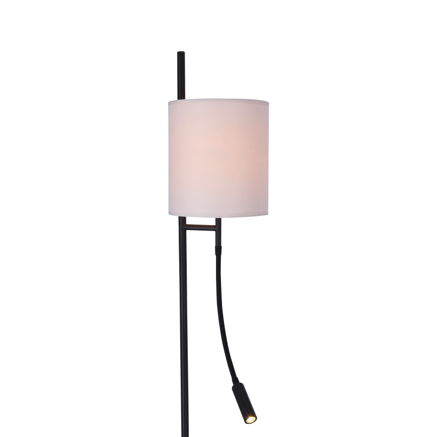 LED Põrandalamp TOKYO 1xE27/40W/230V + LED/3W must/valge