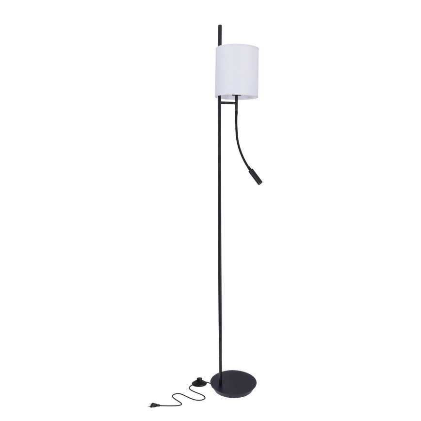 LED Põrandalamp TOKYO 1xE27/40W/230V + LED/3W must/valge
