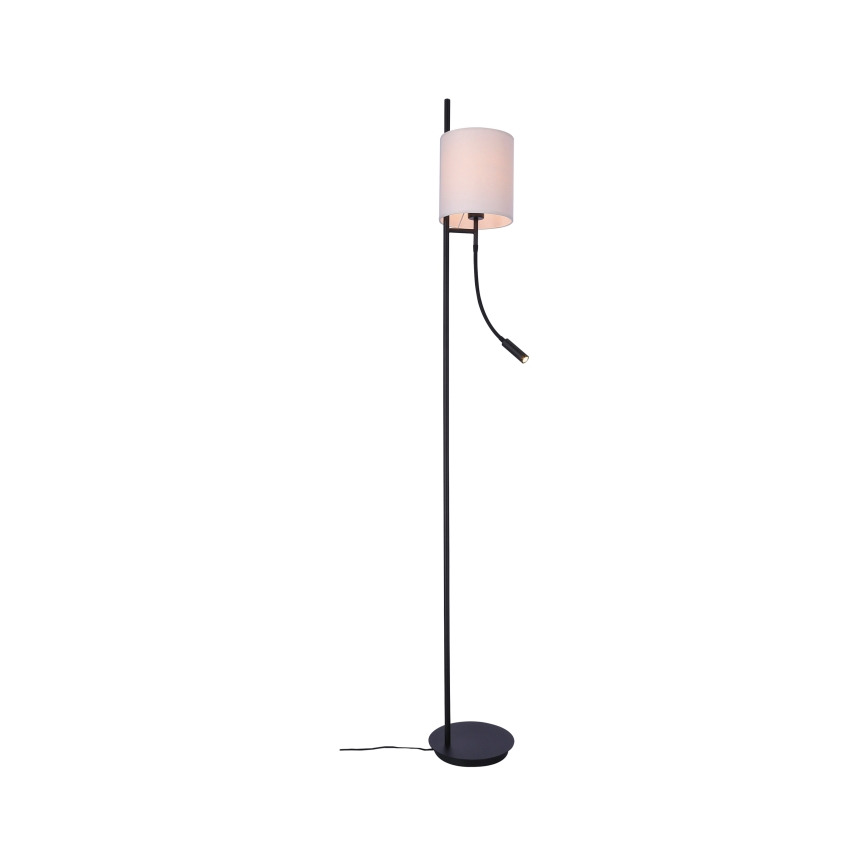 LED Põrandalamp TOKYO 1xE27/40W/230V + LED/3W must/valge
