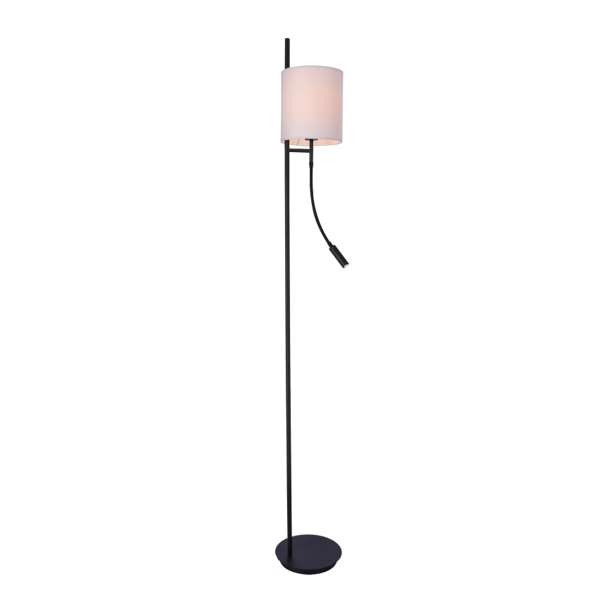 LED Põrandalamp TOKYO 1xE27/40W/230V + LED/3W must/valge