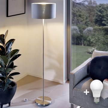 LED põrandalamp TUNJA 1xE27/20W/230V läbimõõt 30 cm mattkroom/hall