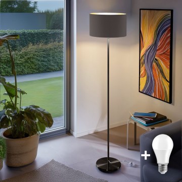 LED-põrandalamp TUNJA 1xE27/20W/230V, läbimõõt 38 cm, must/taupe