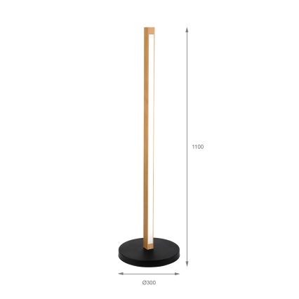 LED Põrandalamp VERDE LED/18W/230V 3000K tamm/must