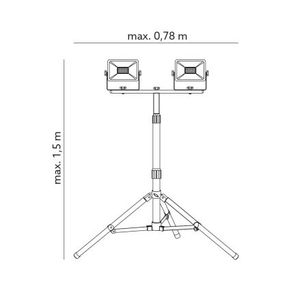 LED Prožektor alusega 2xLED/30W/230V IP65