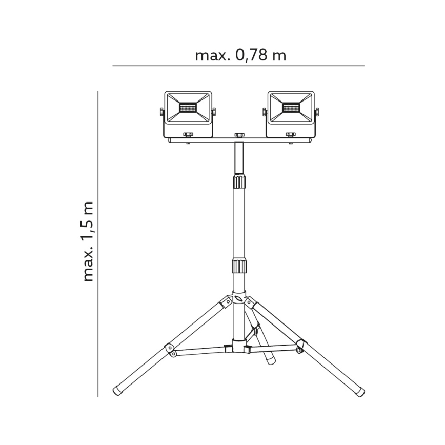 LED Prožektor alusega 2xLED/30W/230V IP65