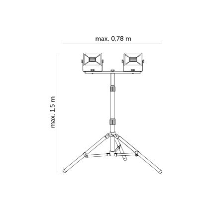 LED Prožektor alusega 2xLED/30W/230V IP65
