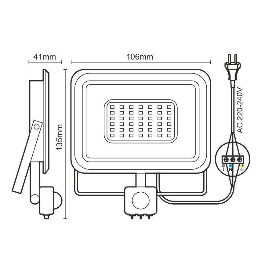 LED Prožektor anduriga LED/10W/230V 4000K IP44