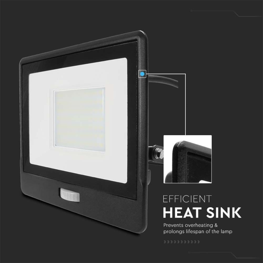 LED Prožektor anduriga LED/50W/230V 6500K IP65 must