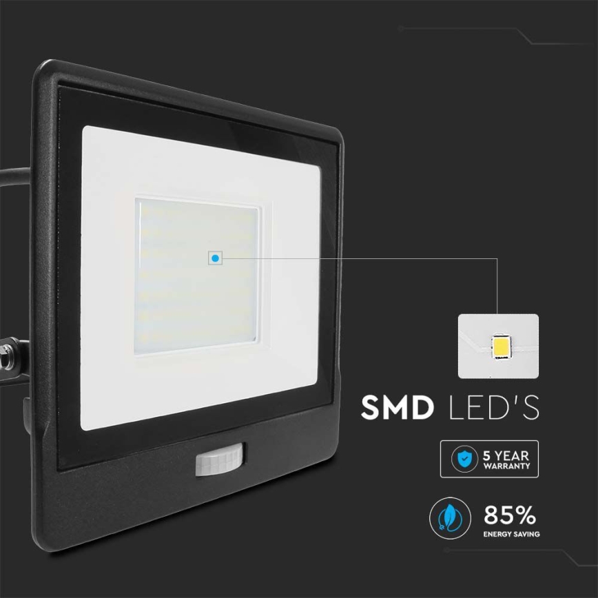 LED Prožektor anduriga LED/50W/230V 6500K IP65 must